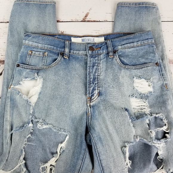 Brandy Melville Denim - Brandy Melville Distressed High Waisted Jeans